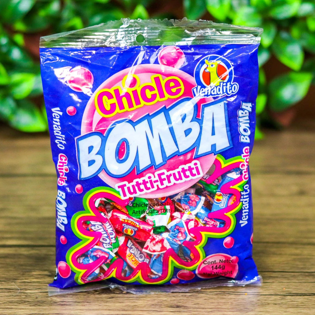 Chicle bomba Tutti-Frutti. Paquete. 144g. Confites venadito