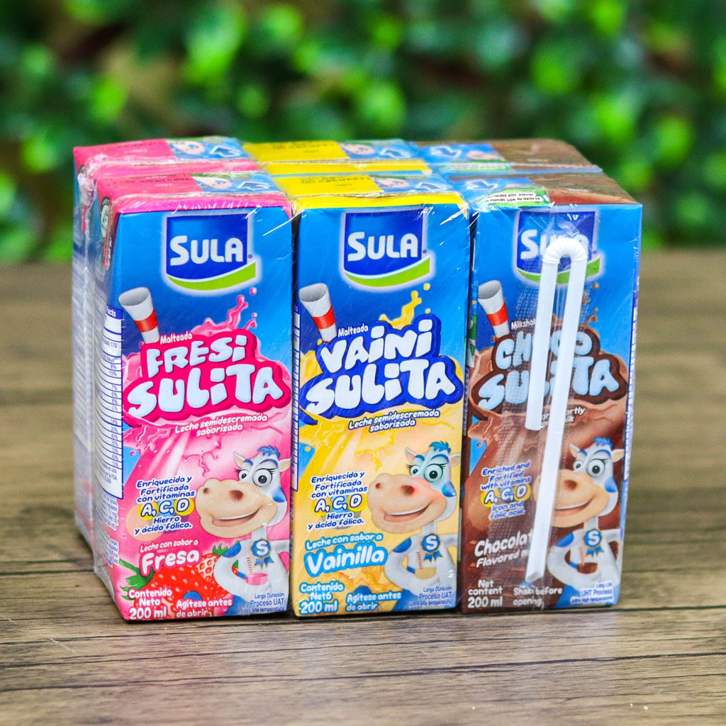 Malteadas Sula surtida. Pack de 6. Incluye los 3 sabores. 200ml x 6