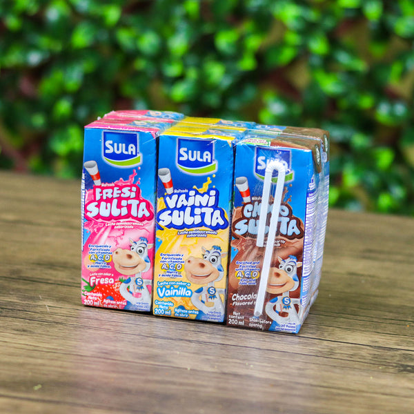 Malteadas Sula surtida. Pack de 6. Incluye los 3 sabores. 200ml x 6